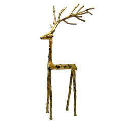 Dekoracja ZŁOTY JELEŃ metalowy XL 64cm